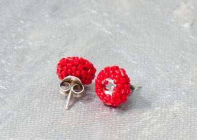 pendientes draconis cristal y rojo con trasera