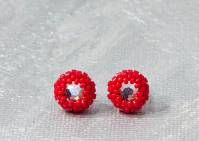 pendientes draconis cristal y rojo